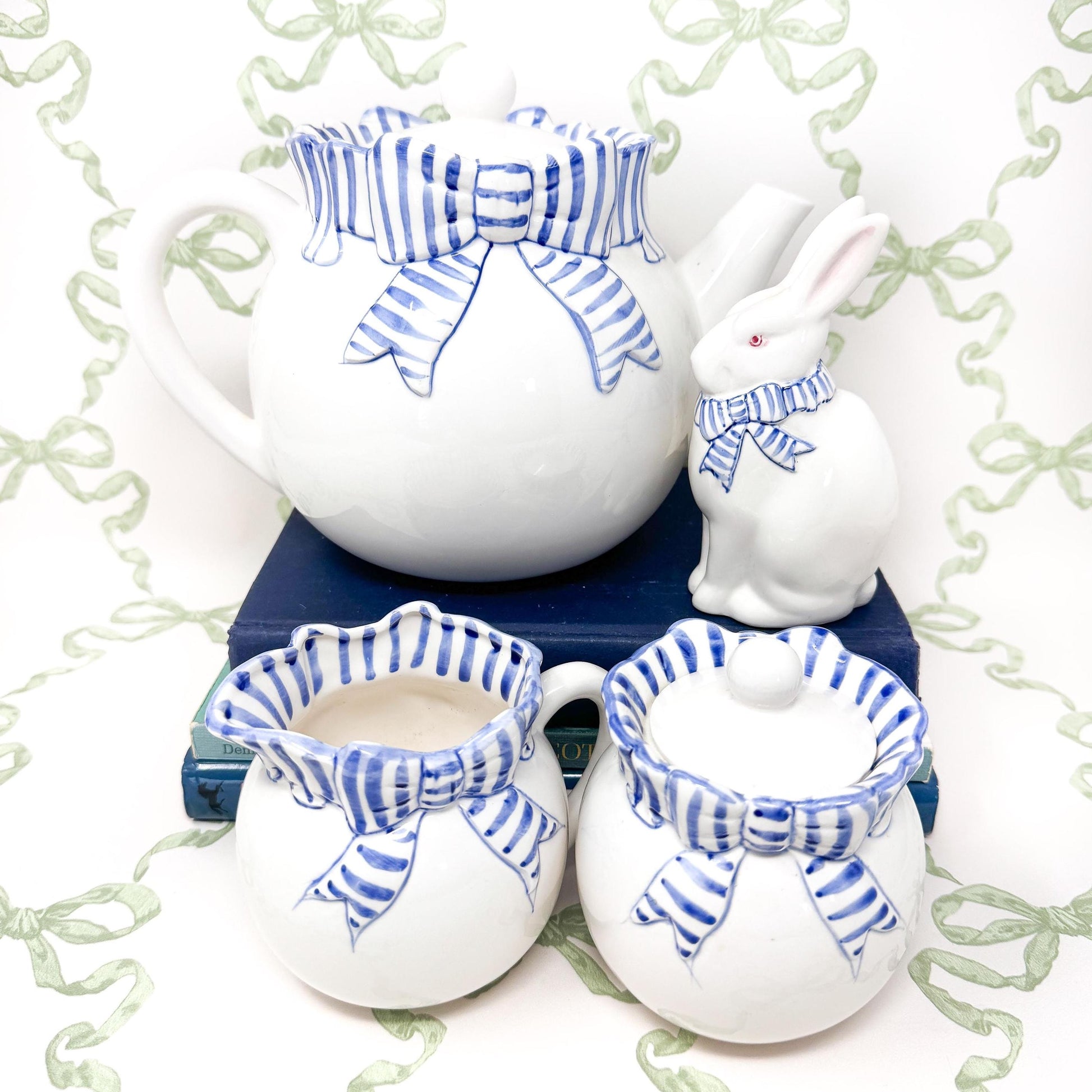 Vintage Haldon Group Blue Ribbon Tea Set