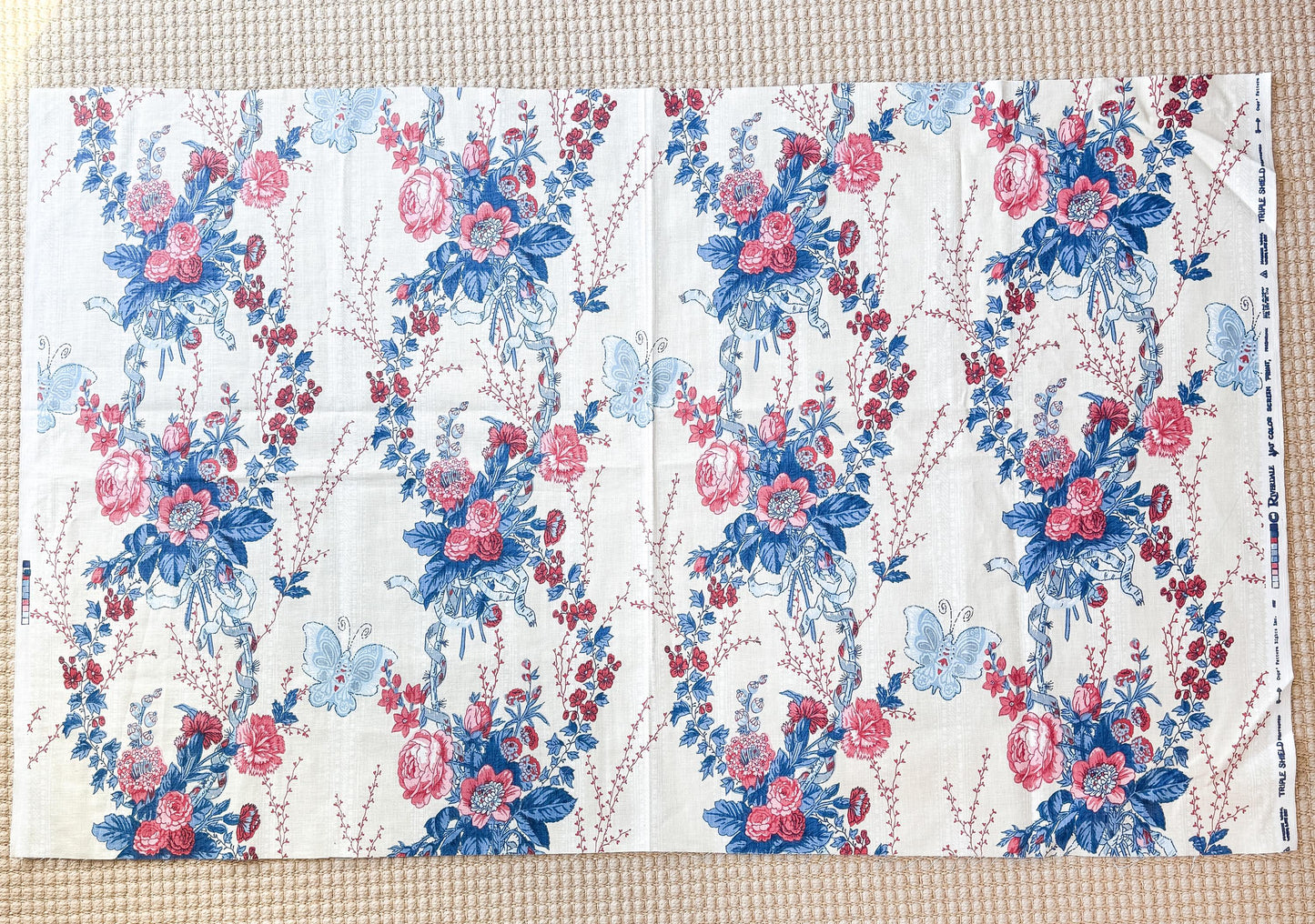 Vintage Riverdale Chintz Cotton Fabric Remnant