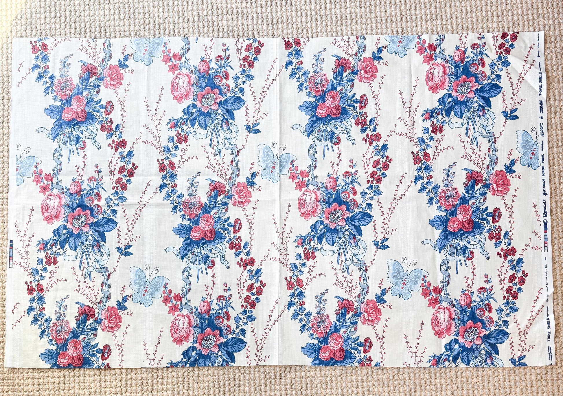 Vintage Riverdale Chintz Cotton Fabric Remnant
