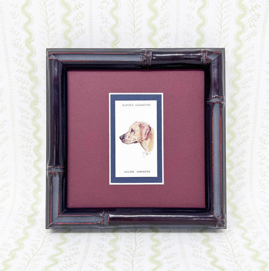 Framed Dog Antique Cigarette Card c. 1929, Yellow Labrador Retriever
