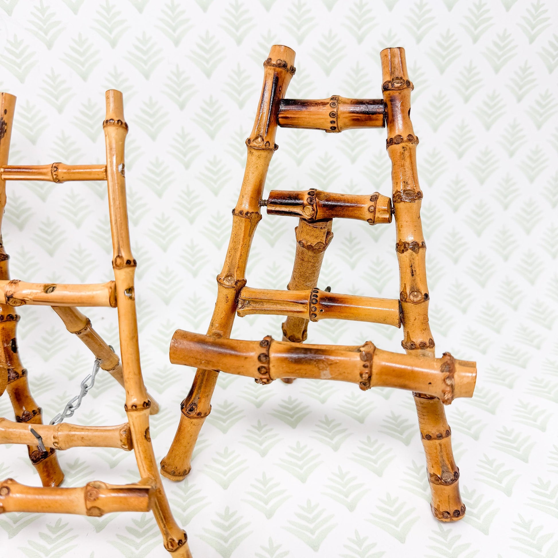 7.5" Vintage Burnt Bamboo Table Easels