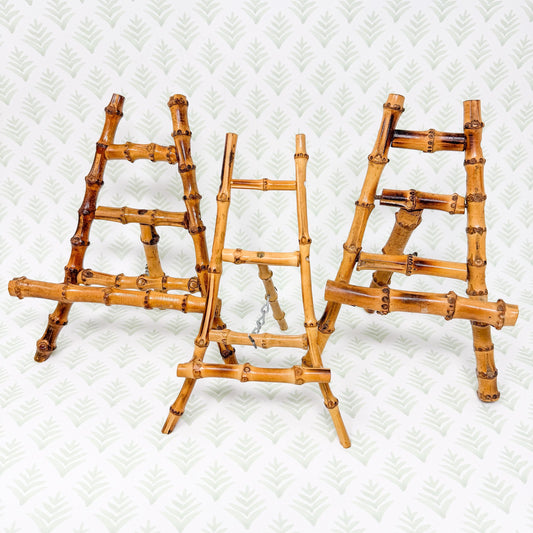 7.5" Vintage Burnt Bamboo Table Easels