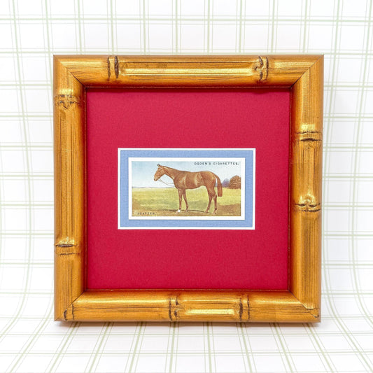 Framed Antique Race Horse Derby Cigarette Card c. 1928, Scatter