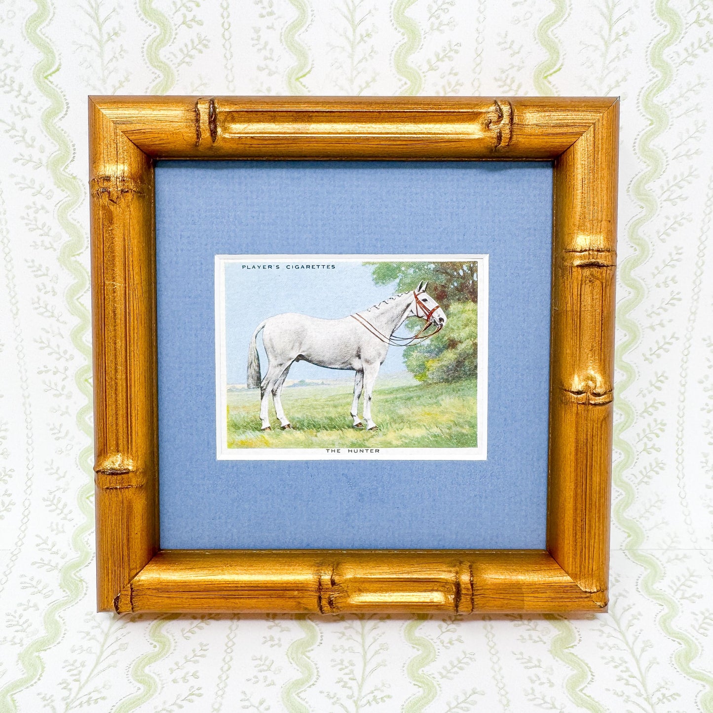 Framed Antique Horse Cigarette Card c. 1939, Hunter