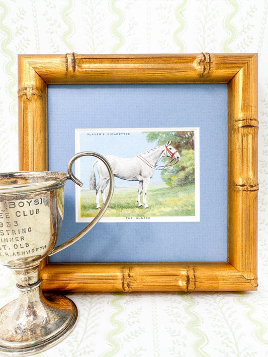 Framed Antique Horse Cigarette Card c. 1939, Hunter