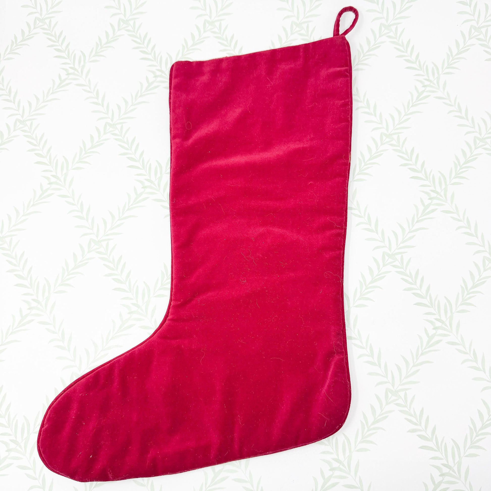 Vintage Needlepoint Christmas Stocking, Santa Golf