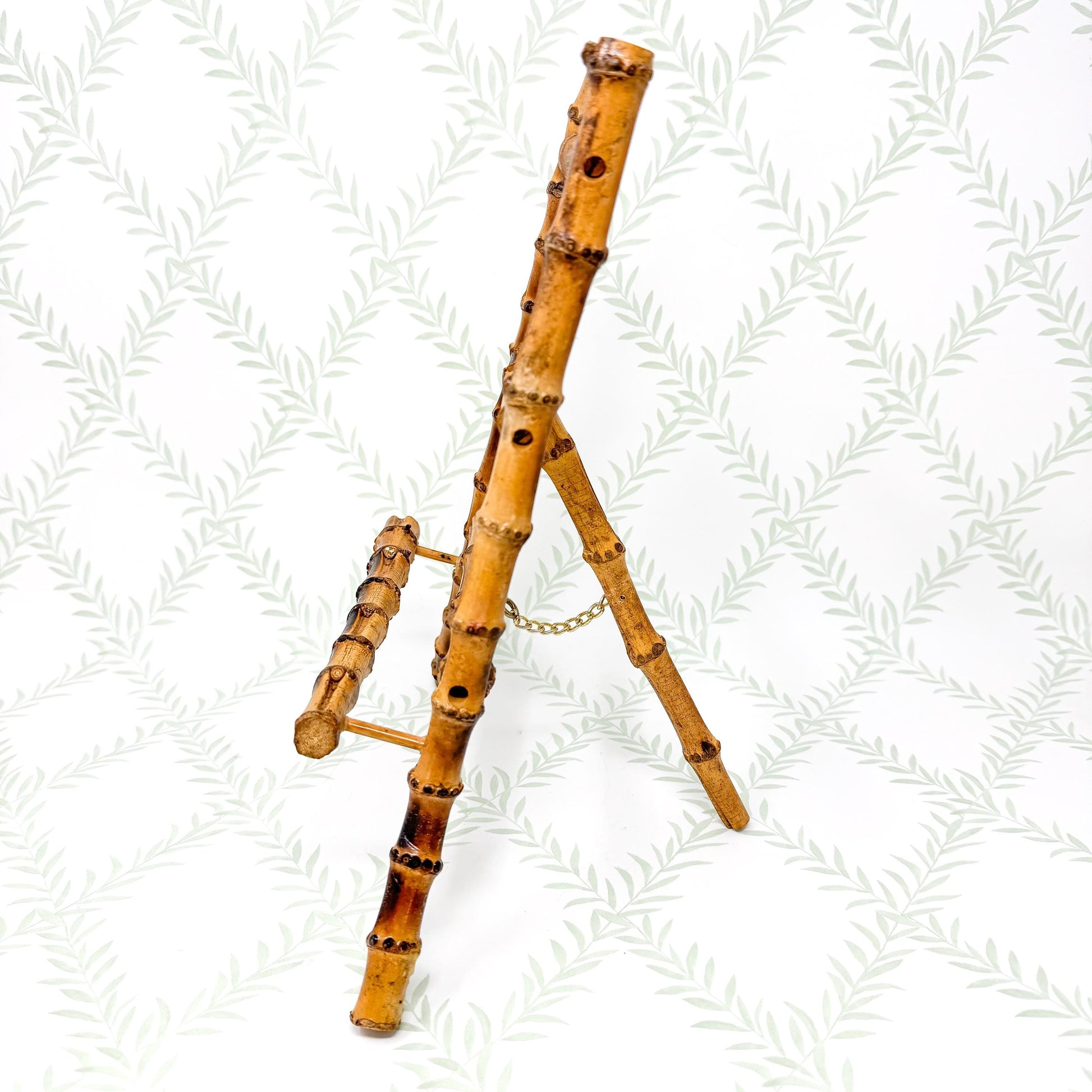 Vintage 11" Burnt Bamboo Table Easel