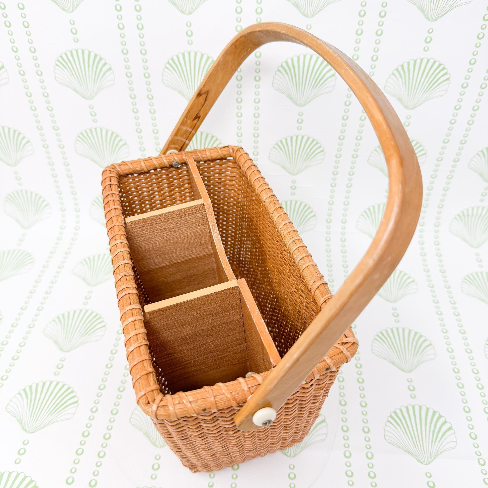 Vintage Nantucket Basket Utensil Holder