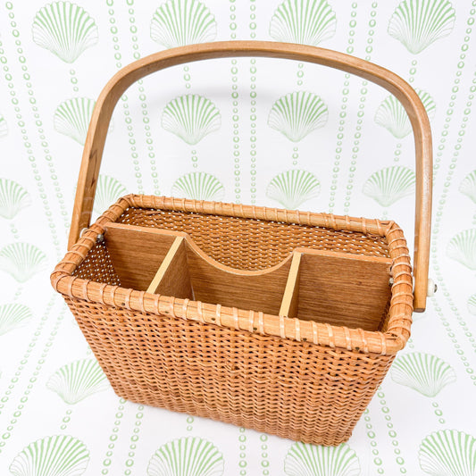 Vintage Nantucket Basket Utensil Holder