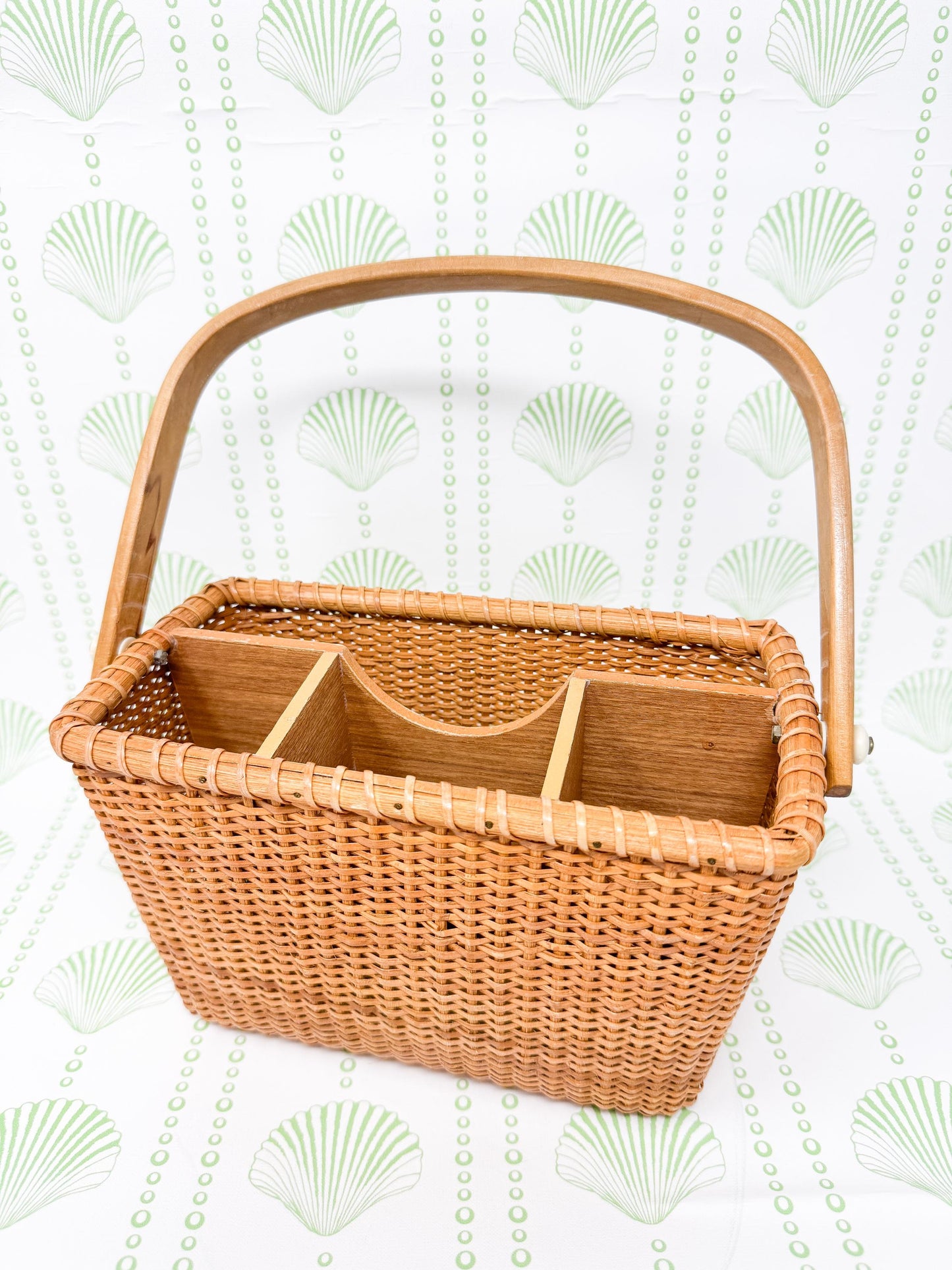 Vintage Nantucket Basket Utensil Holder