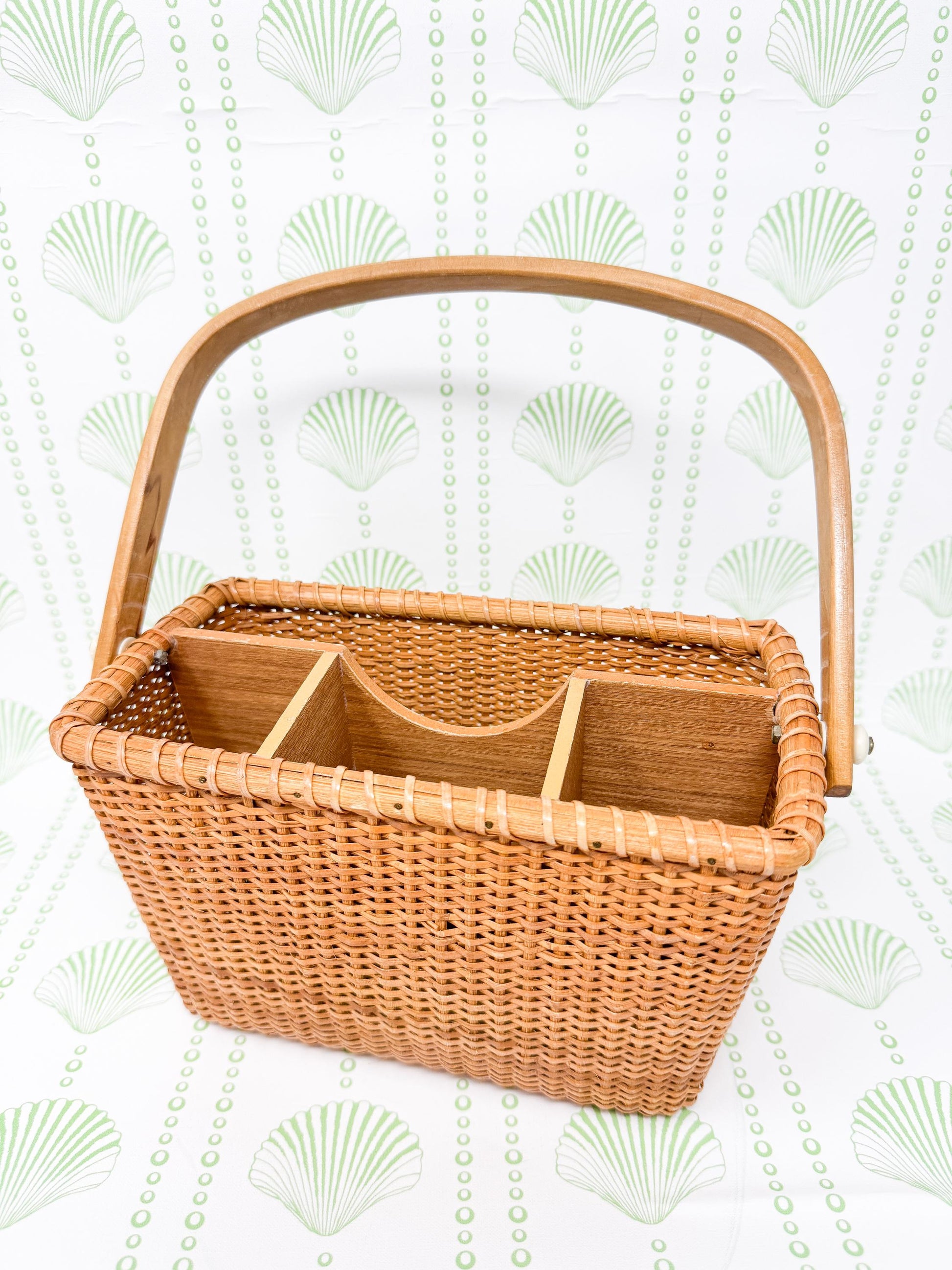 Vintage Nantucket Basket Utensil Holder
