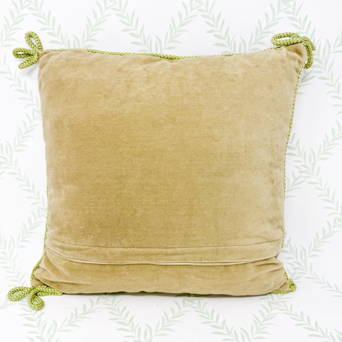 Vintage Needlepoint Pillow, Pink Flower