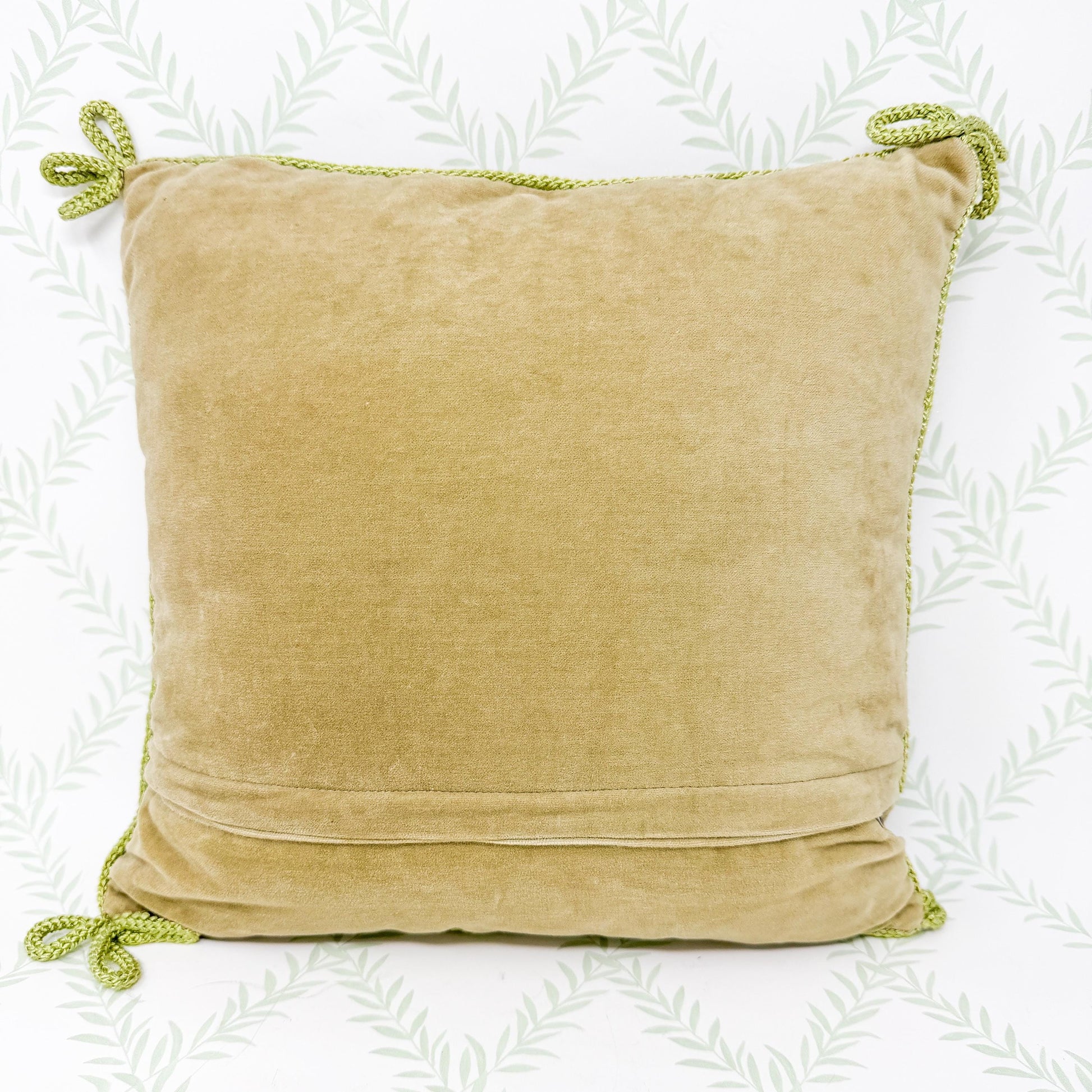 Vintage Needlepoint Pillow, Pink Flower