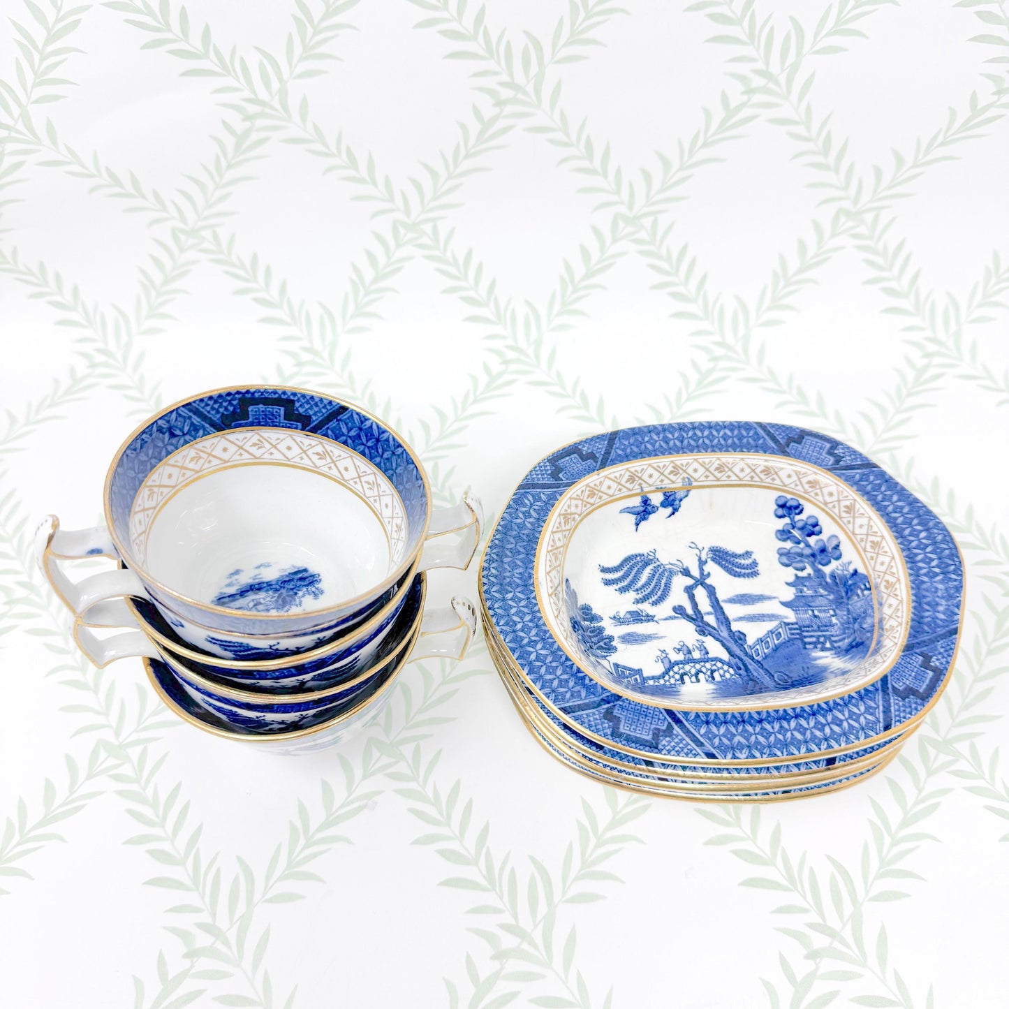 Antique Booth's Real Old Willow China, Teacup and Saucer