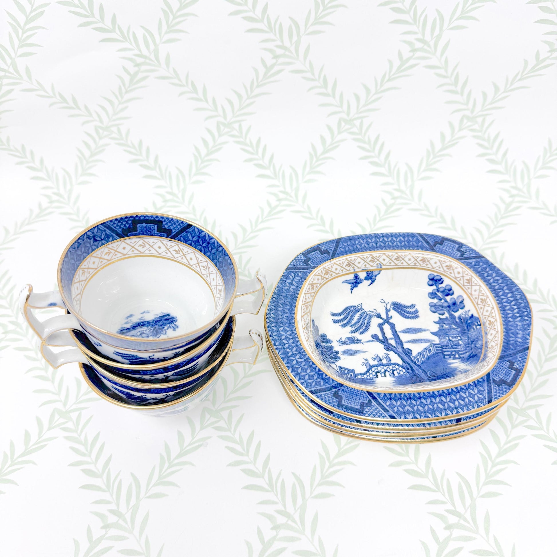 Antique Booth's Real Old Willow China, Teacup and Saucer