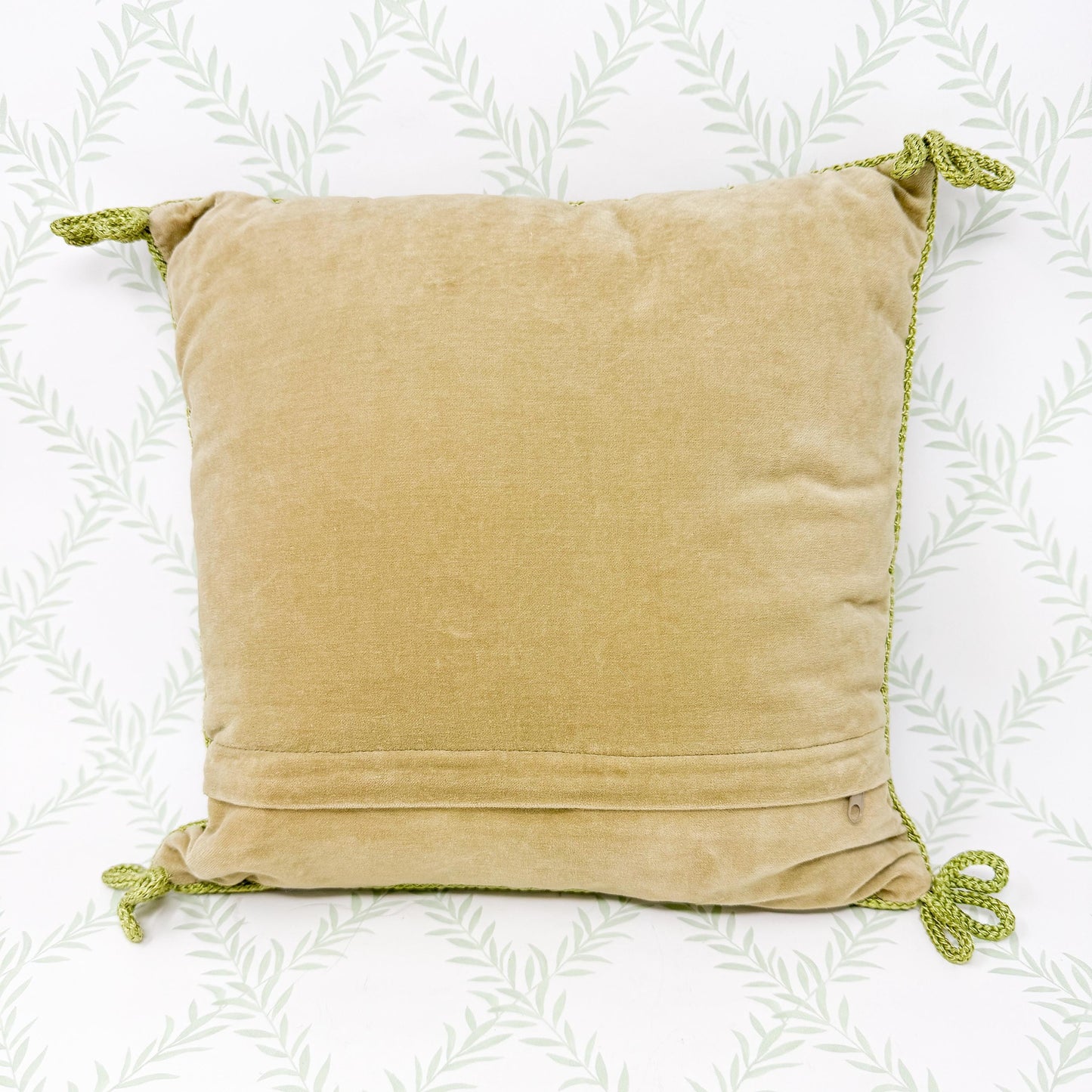 Vintage Needlepoint Pillow, Pink Flower