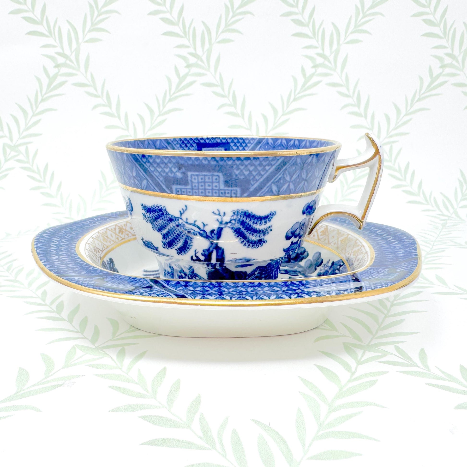 Antique Booth's Real Old Willow China, Teacup and Saucer