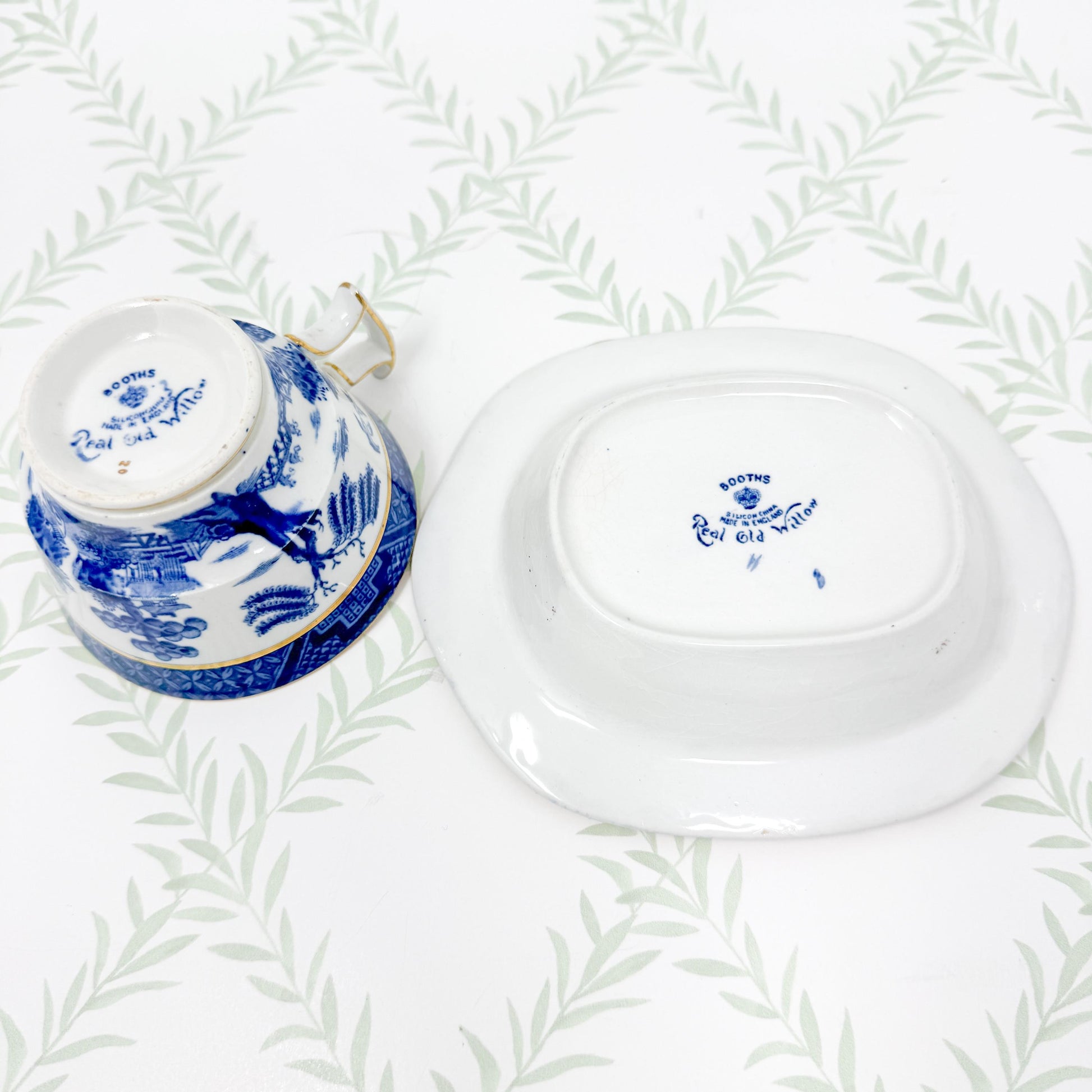 Antique Booth's Real Old Willow China, Teacup and Saucer