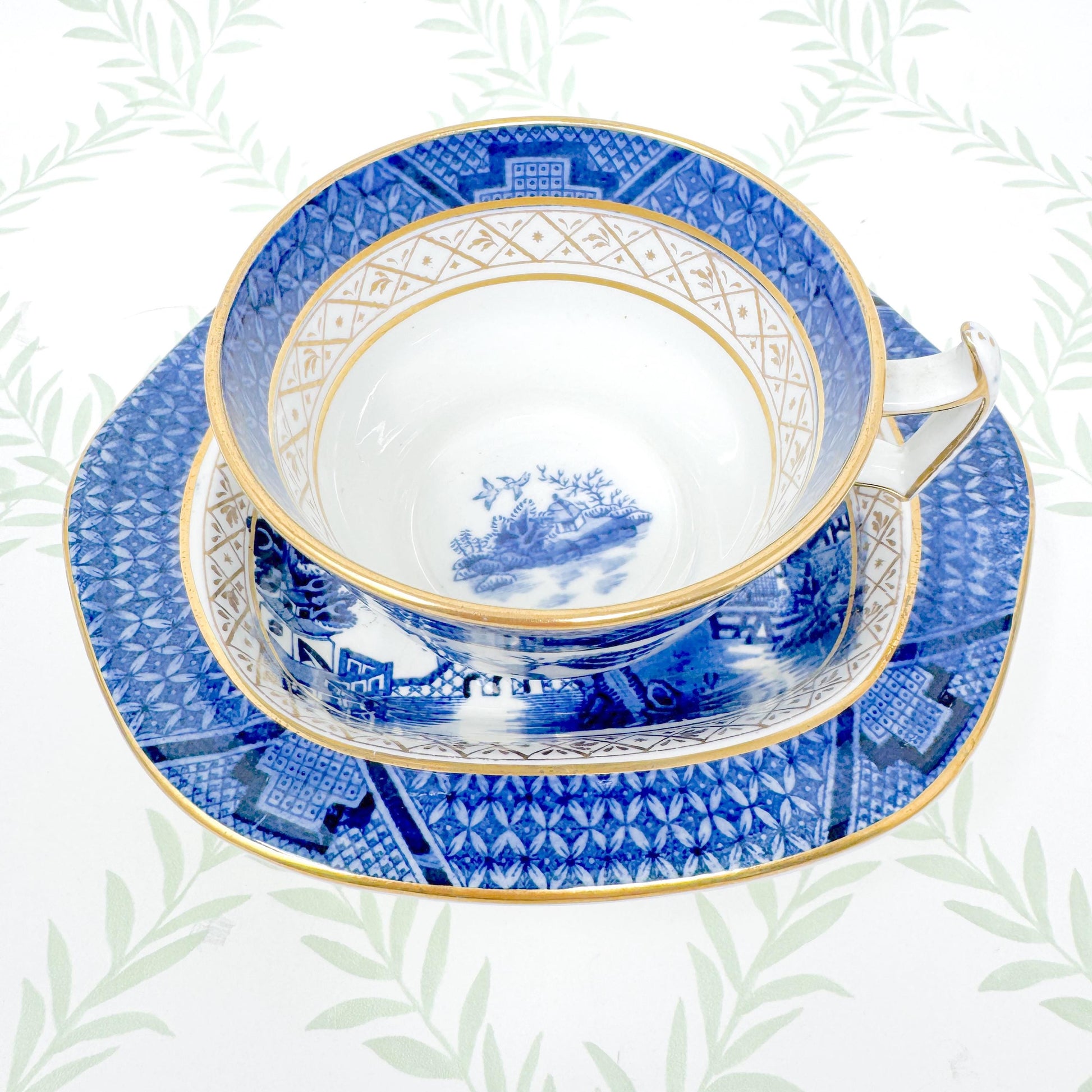 Antique Booth's Real Old Willow China, Teacup and Saucer