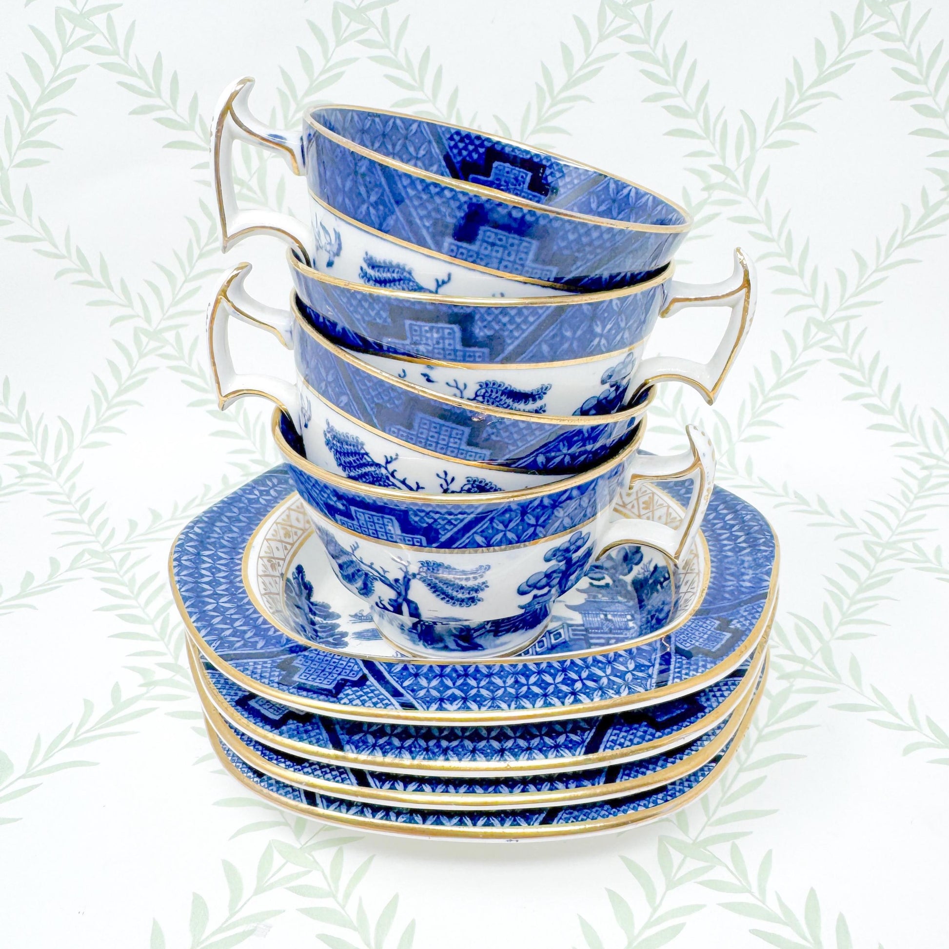 Antique Booth's Real Old Willow China, Teacup and Saucer