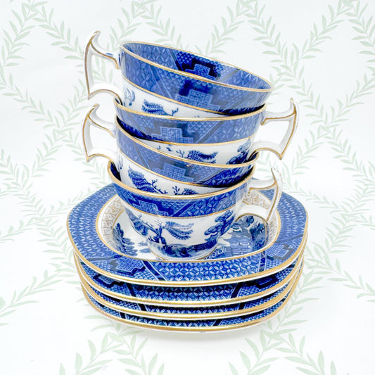 Antique Booth's Real Old Willow China, Teacup and Saucer