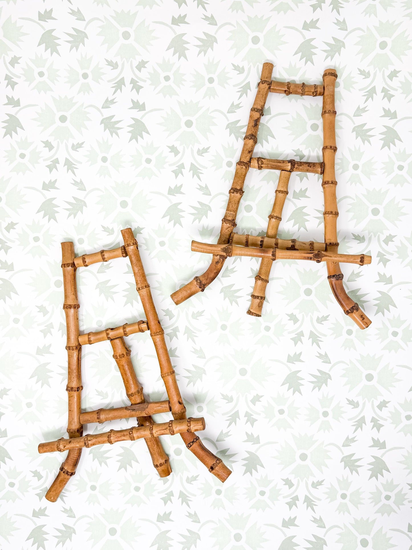 Vintage 12" Burnt Bamboo Table Easel