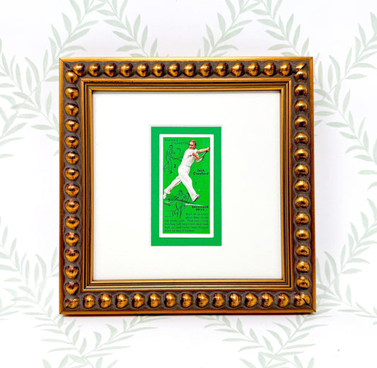 Framed Vintage Tennis Cigarette Card, c. 1936, "Backhand Drive"