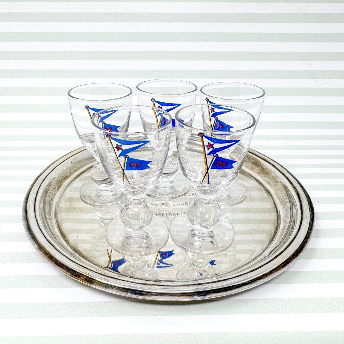 Vintage Chicago Yacht Club x Mackinac Island Cordial Glasses, Set of 5