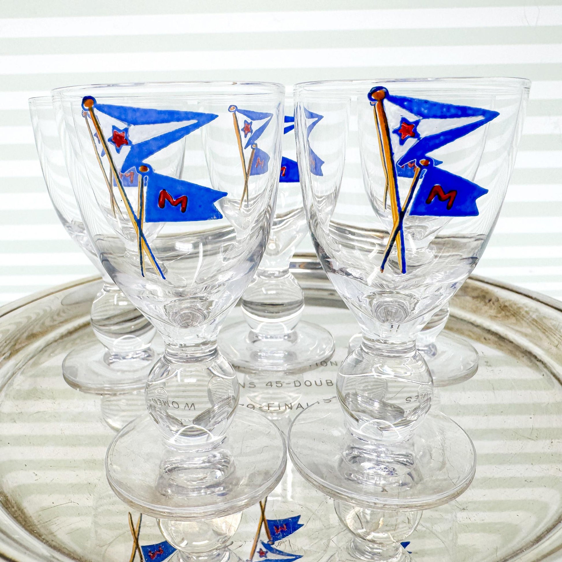 Vintage Chicago Yacht Club x Mackinac Island Cordial Glasses, Set of 5