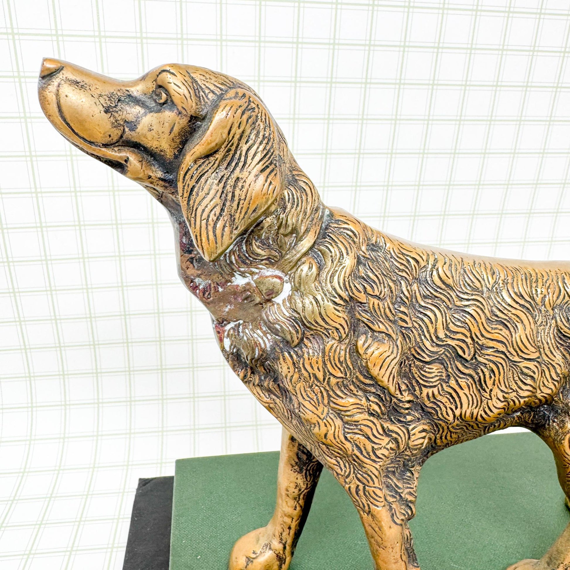 Vintage Large Brass Spaniel Dog Figurine