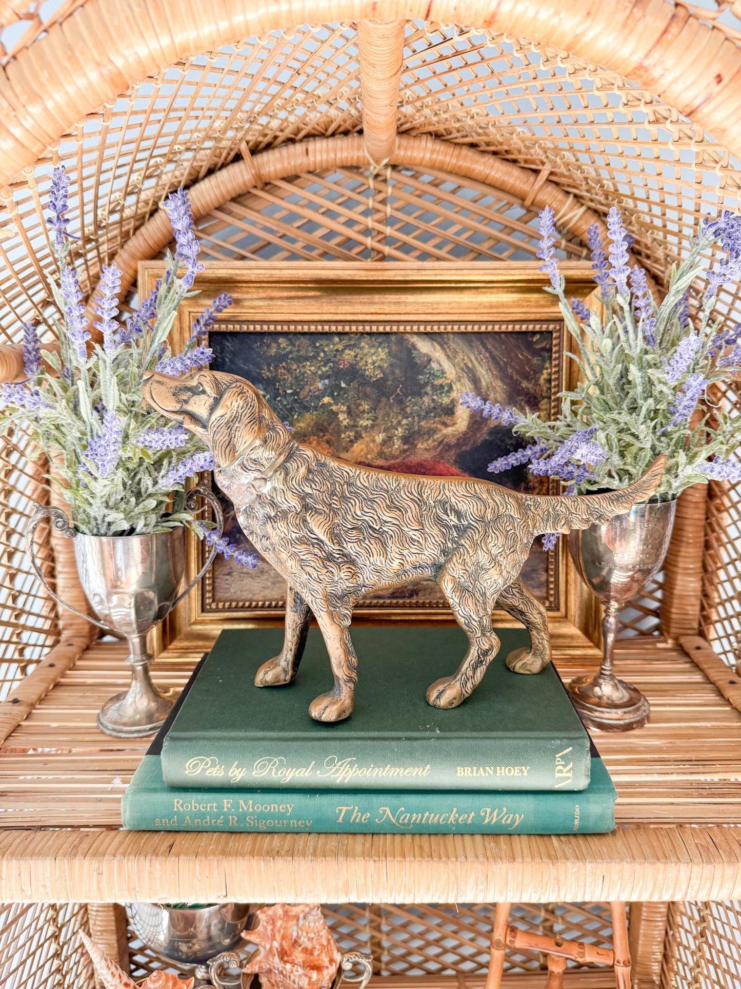 Vintage Large Brass Spaniel Dog Figurine