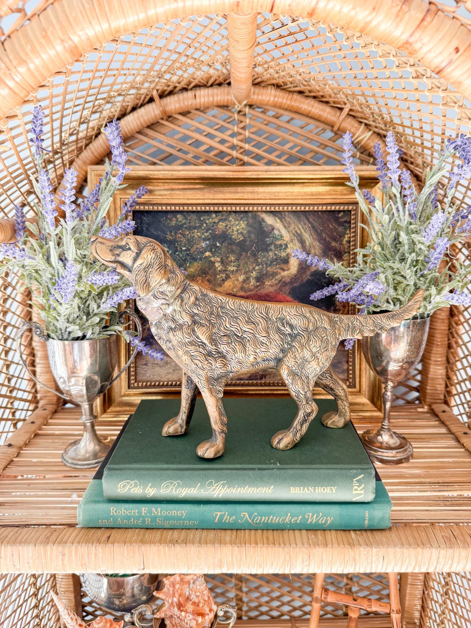 Vintage Large Brass Spaniel Dog Figurine