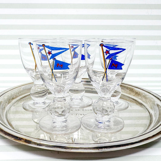 Vintage Chicago Yacht Club x Mackinac Island Cordial Glasses, Set of 5