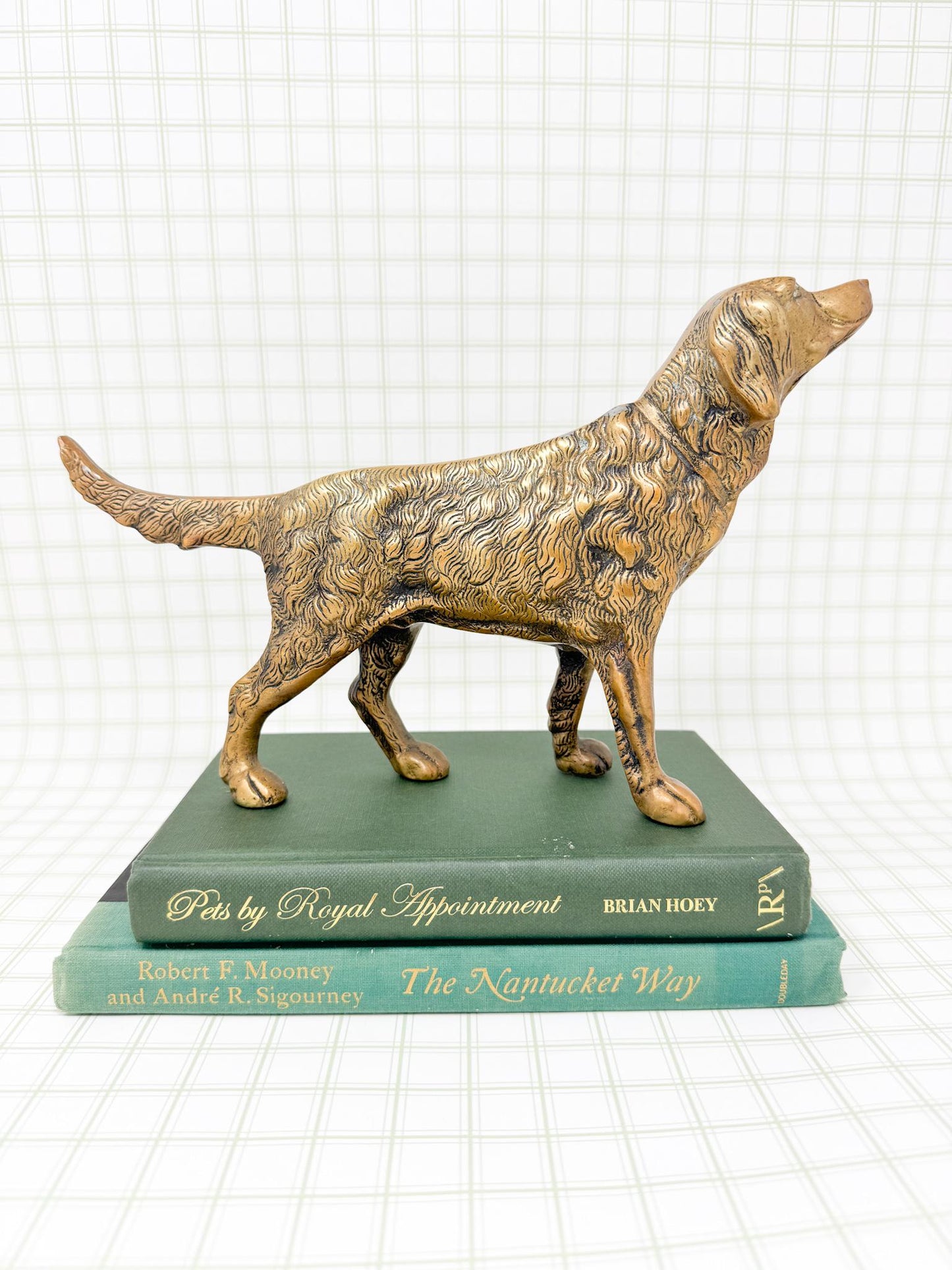 Vintage Large Brass Spaniel Dog Figurine