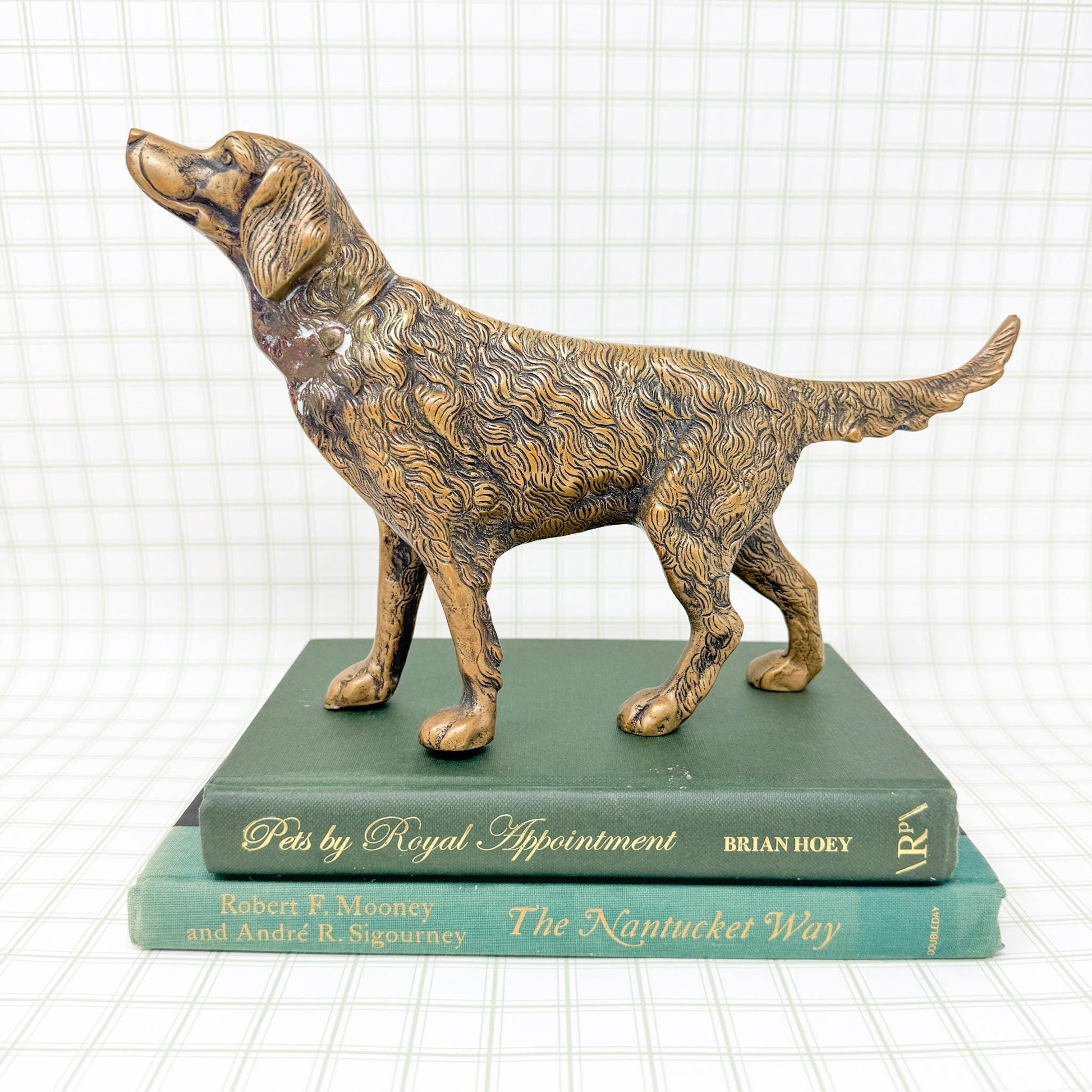 Vintage Large Brass Spaniel Dog Figurine