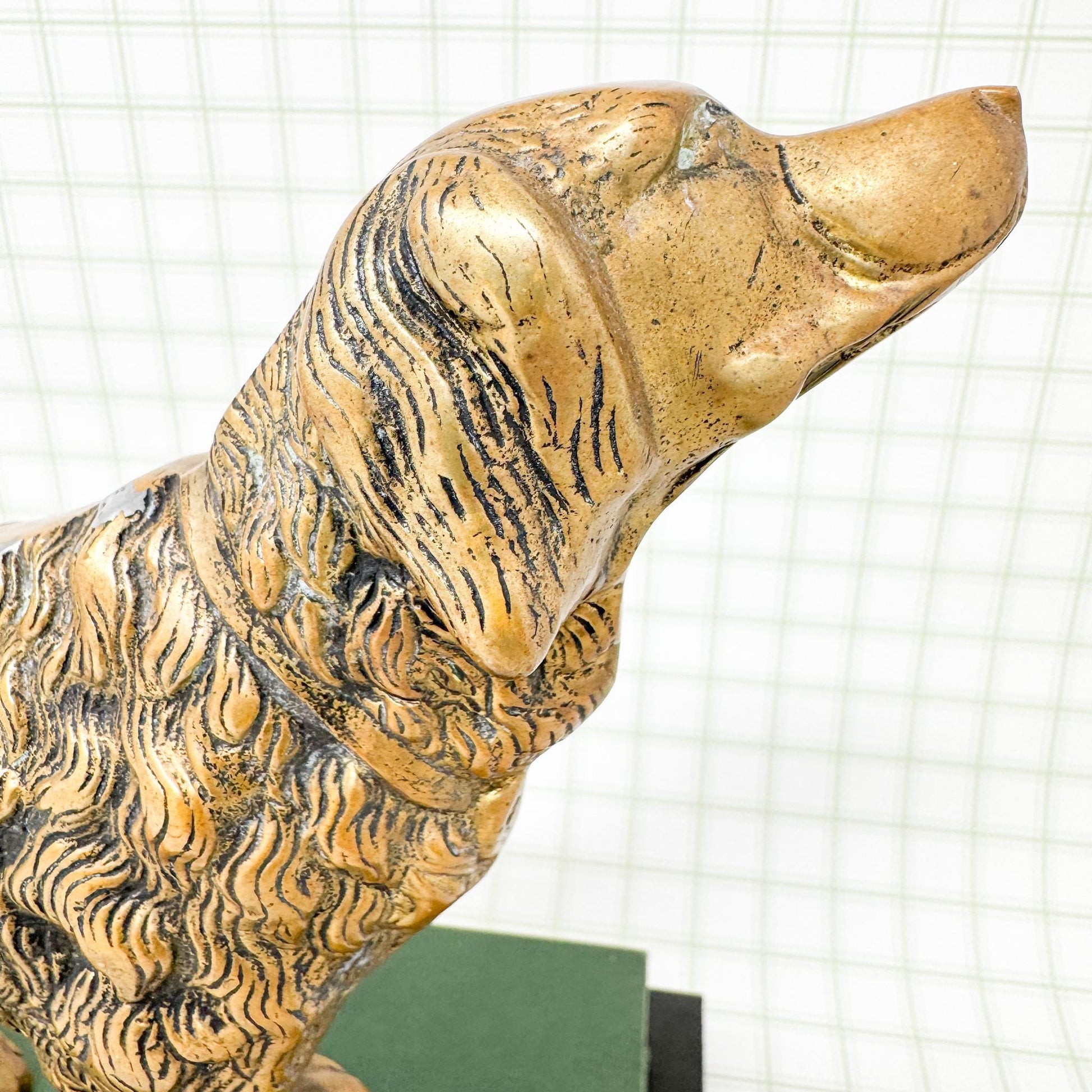 Vintage Large Brass Spaniel Dog Figurine