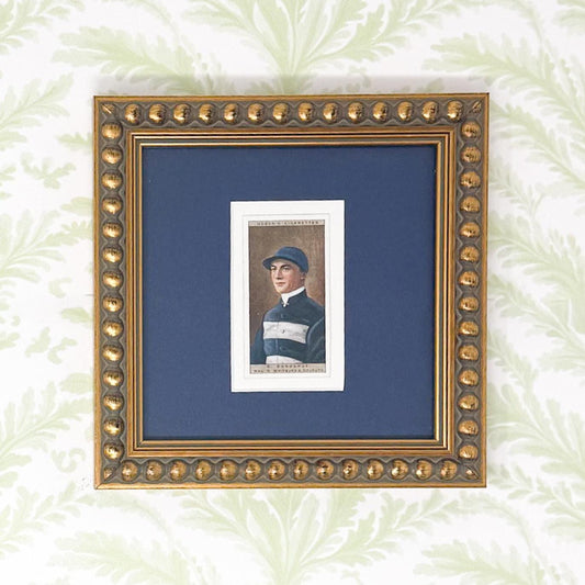Framed Antique Jockey Horse Cigarette Card c. 1927, S. Donoghue