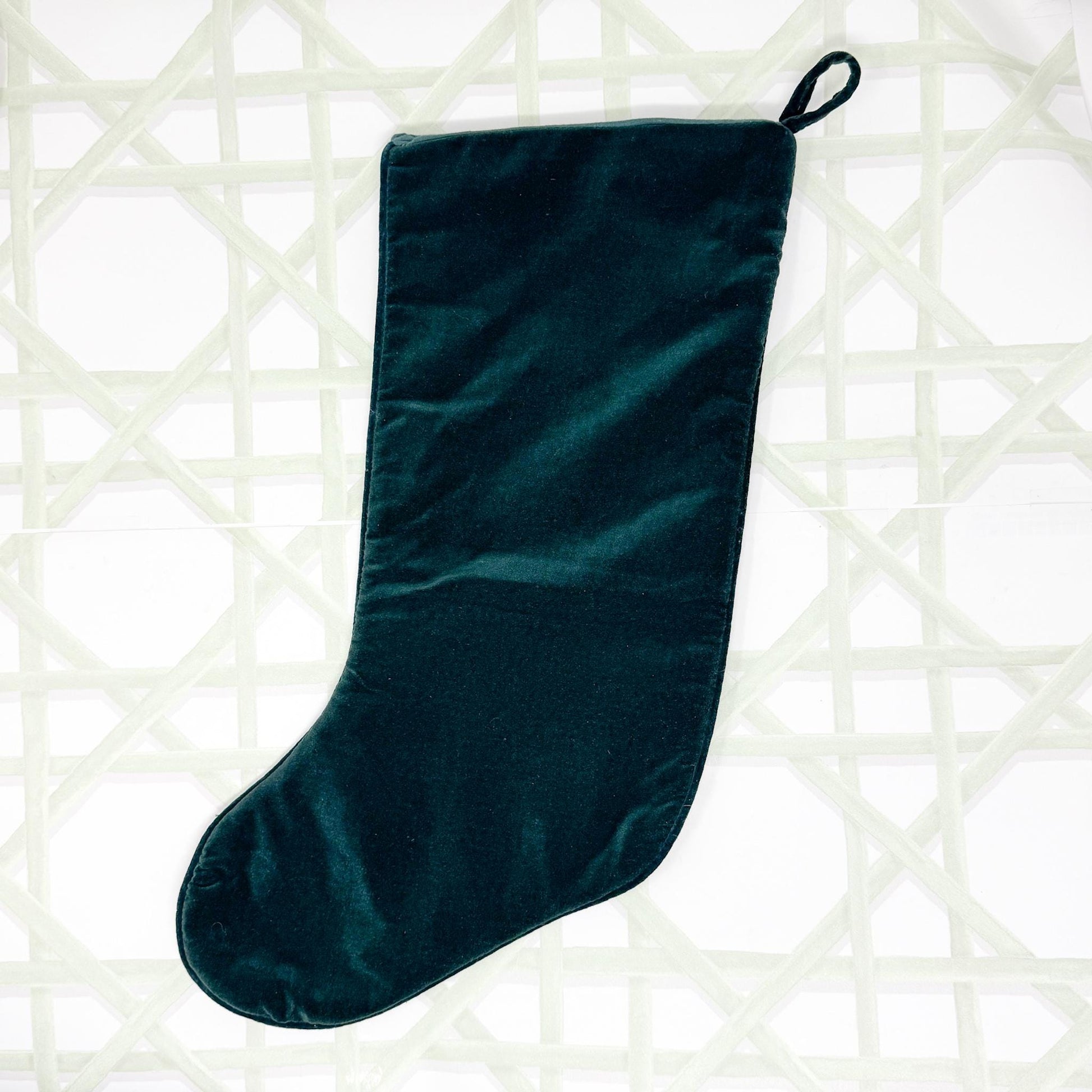 Vintage Needlepoint Christmas Stocking, Santa Fishing