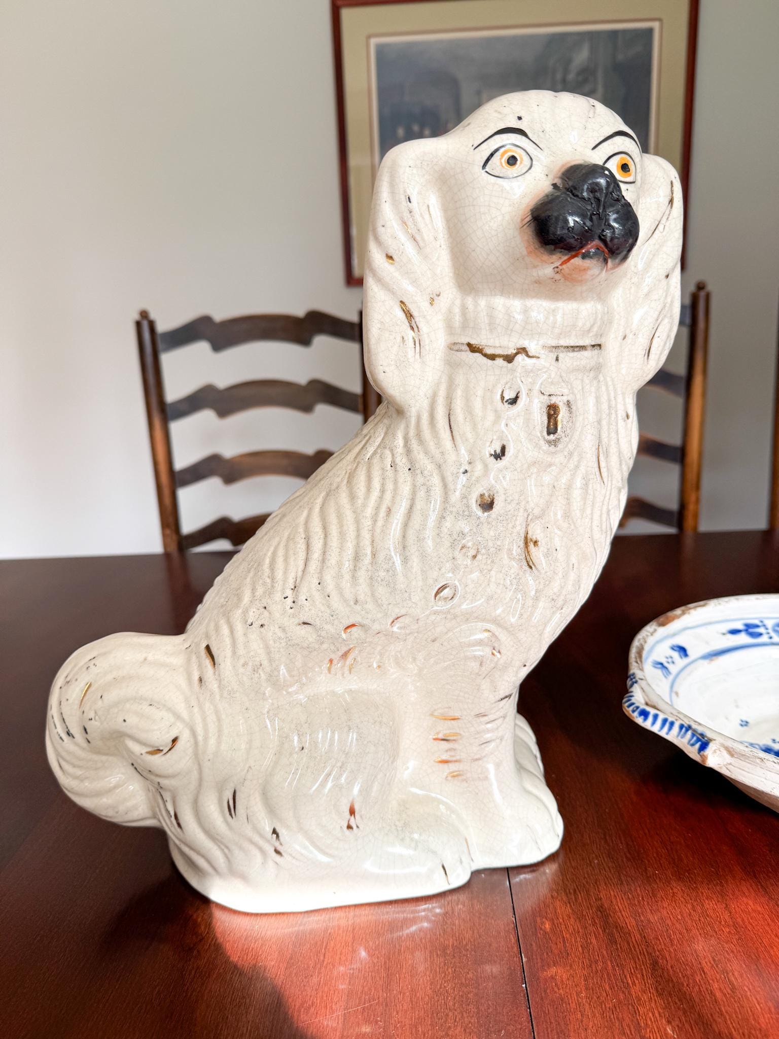 Antique 15" Staffordshire Dog Pair