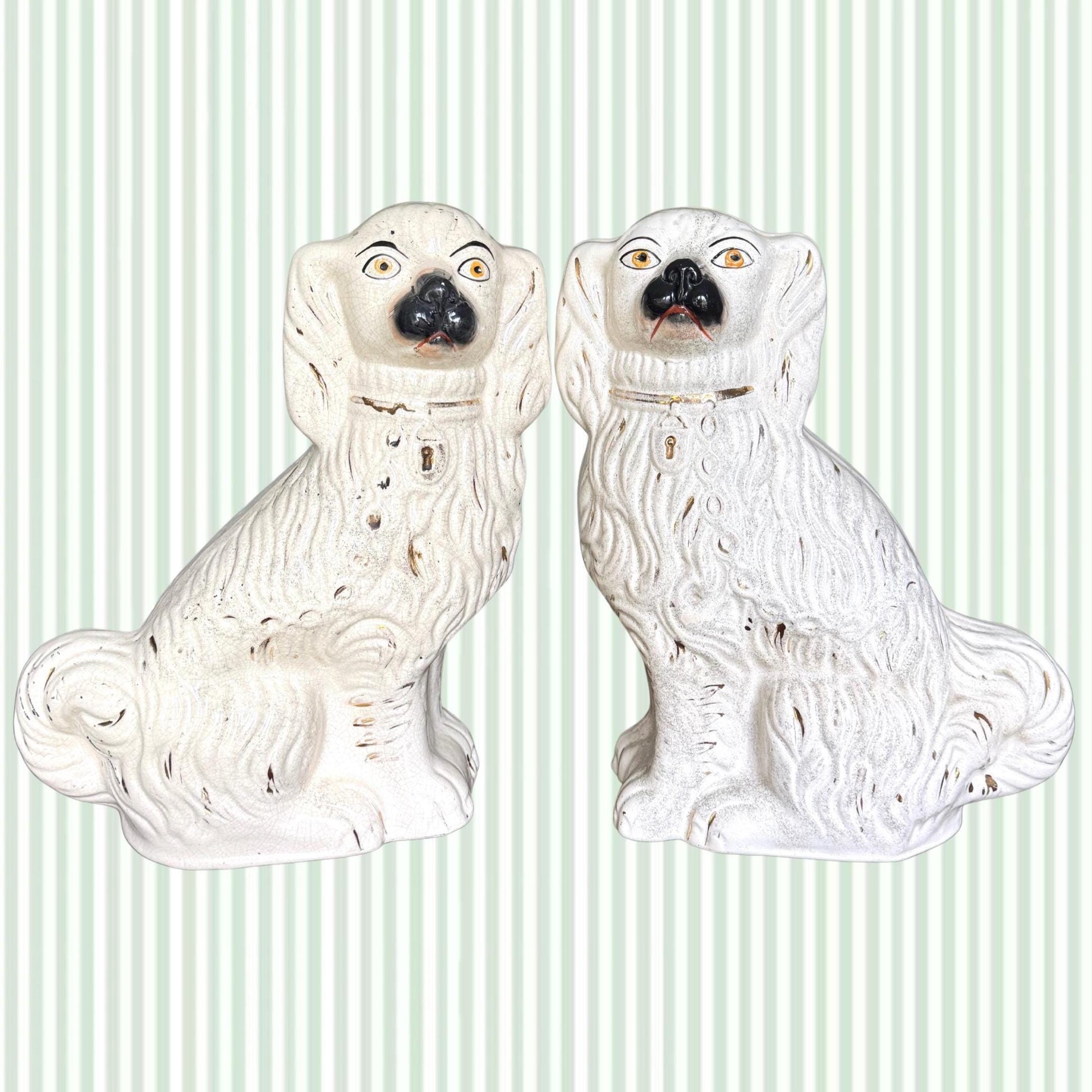 Antique 15" Staffordshire Dog Pair