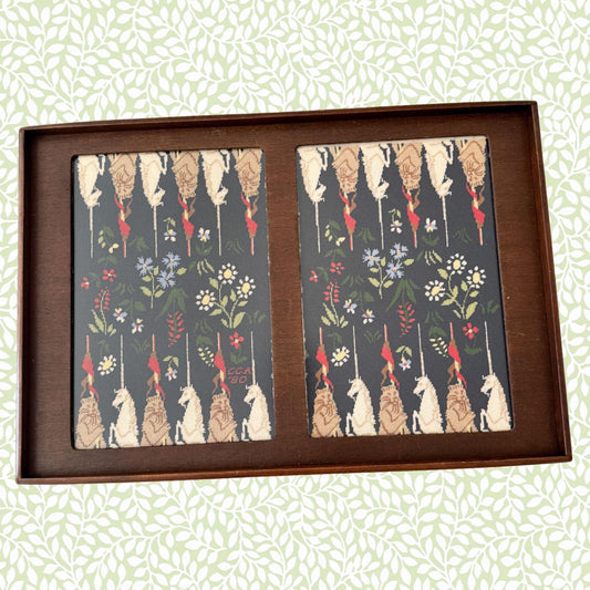 Vintage Handmade Needlepoint Backgammon Board