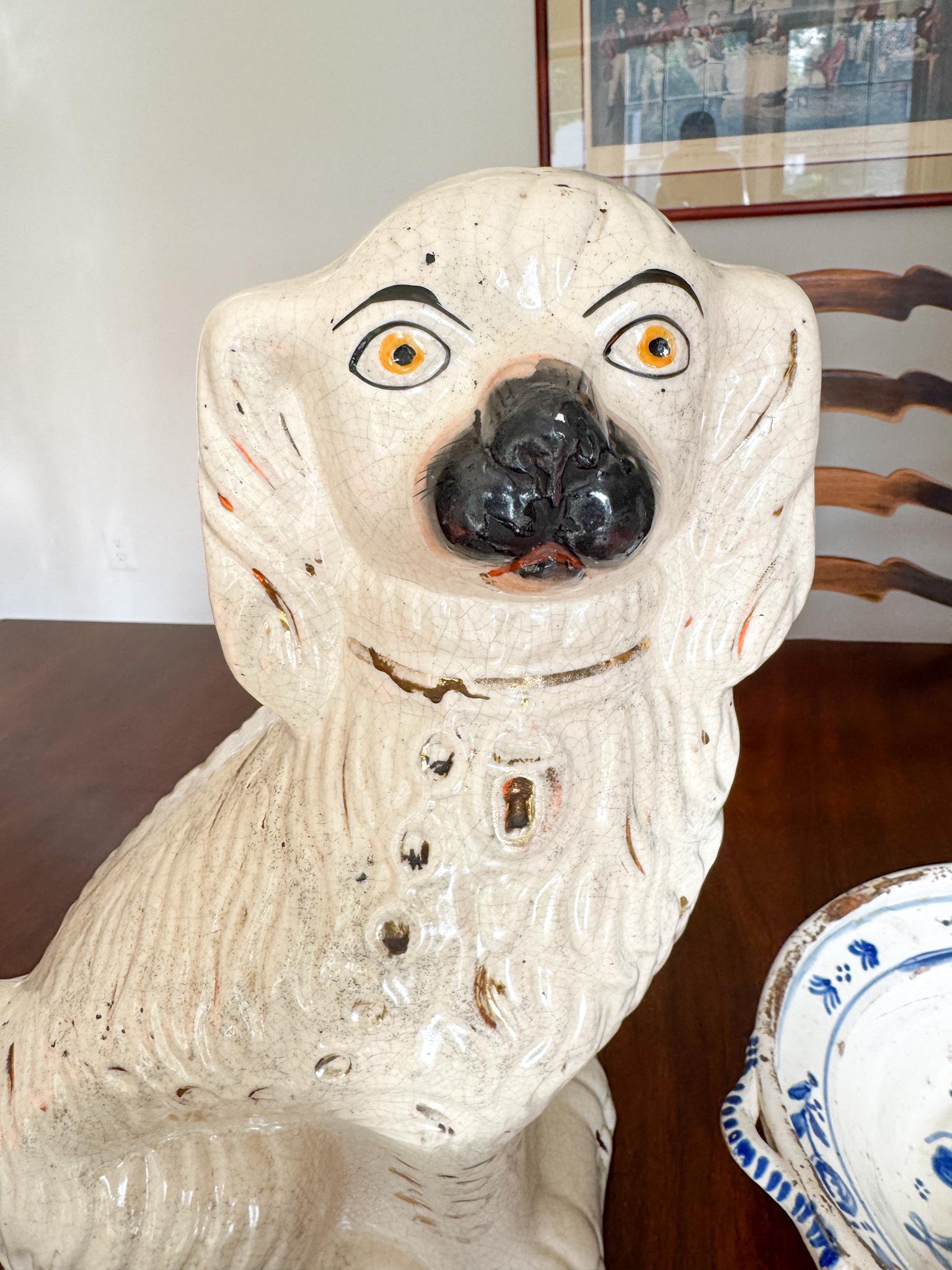 Antique 15" Staffordshire Dog Pair