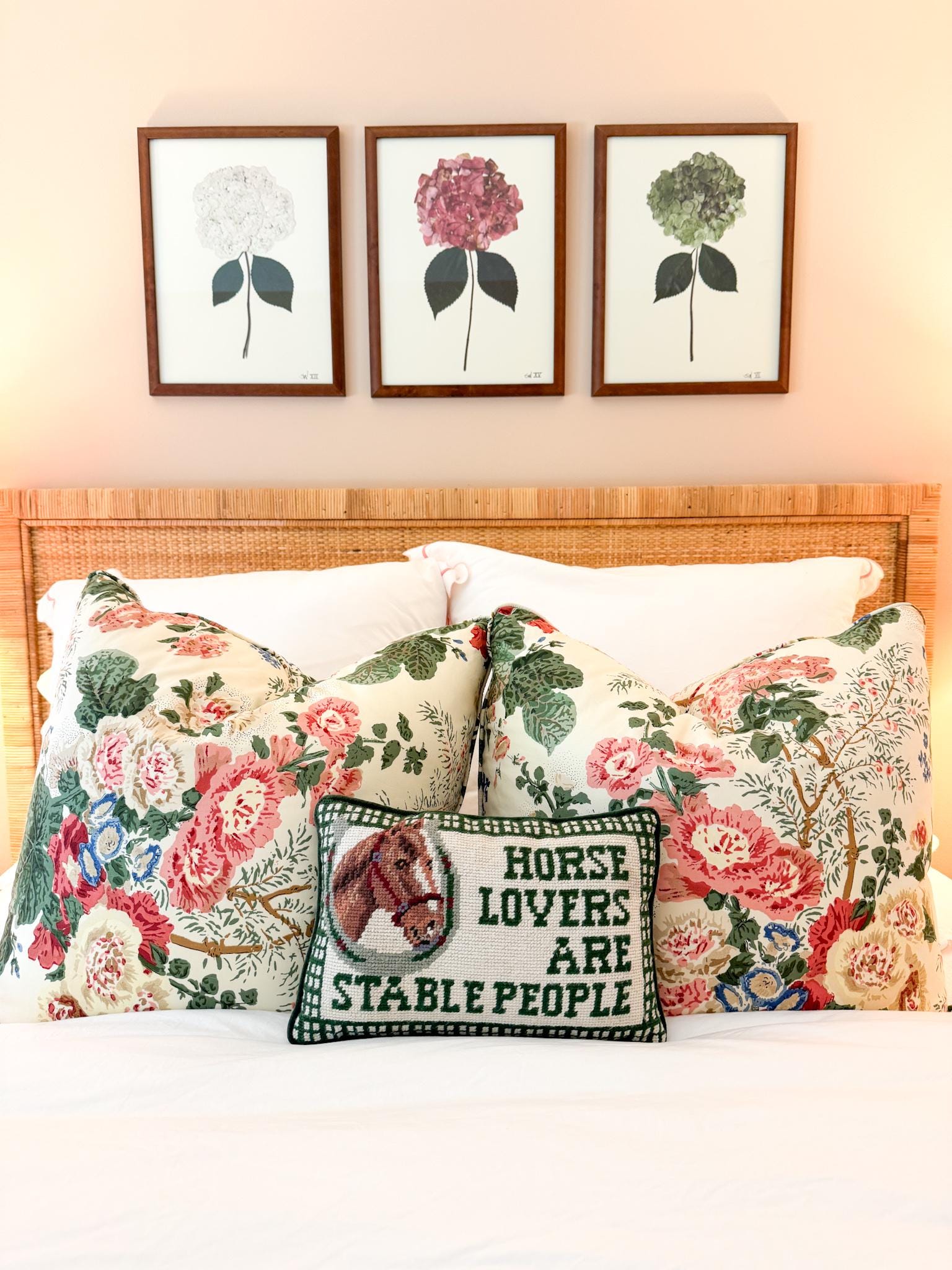 Vintage Needlepoint Pillow, Horse Lovers Are Stable People
