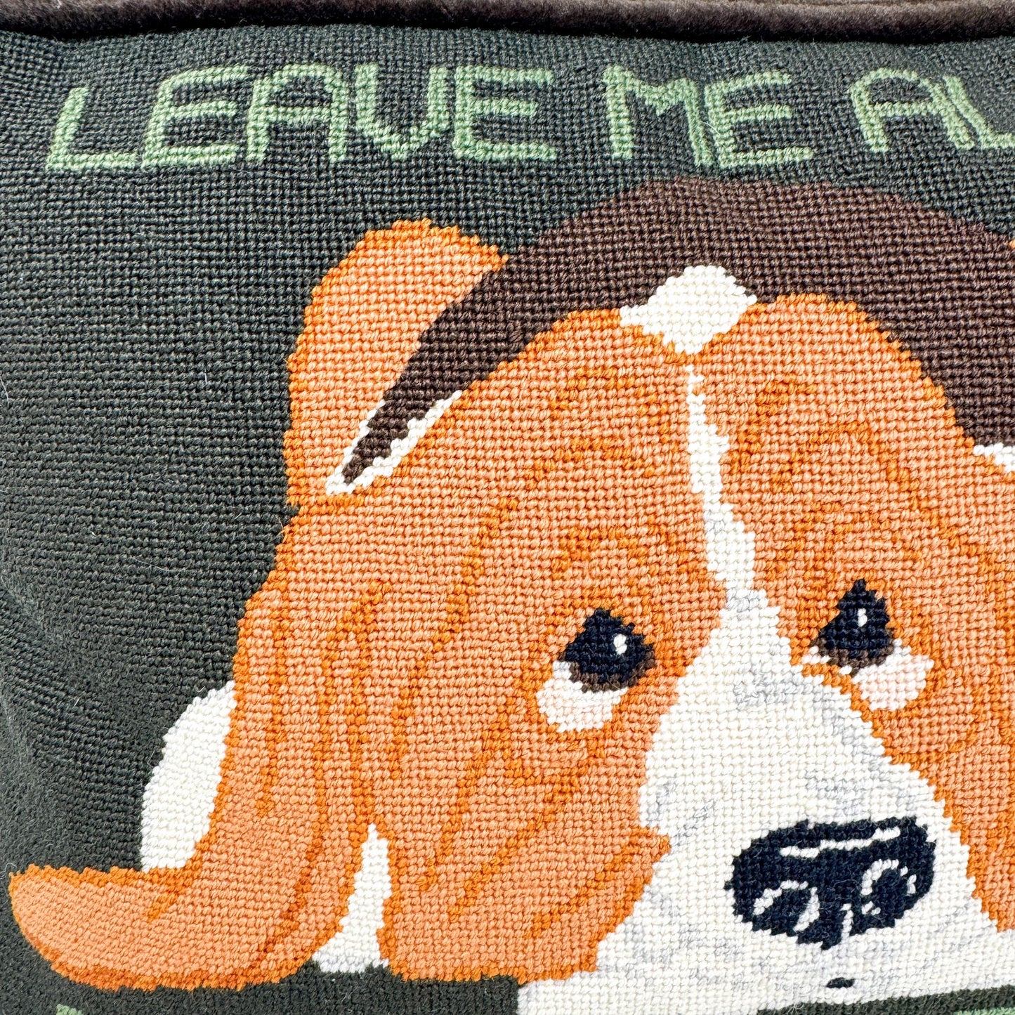 Vintage Needlepoint Pillow, Leave Me Alone I'm Having A Crisis