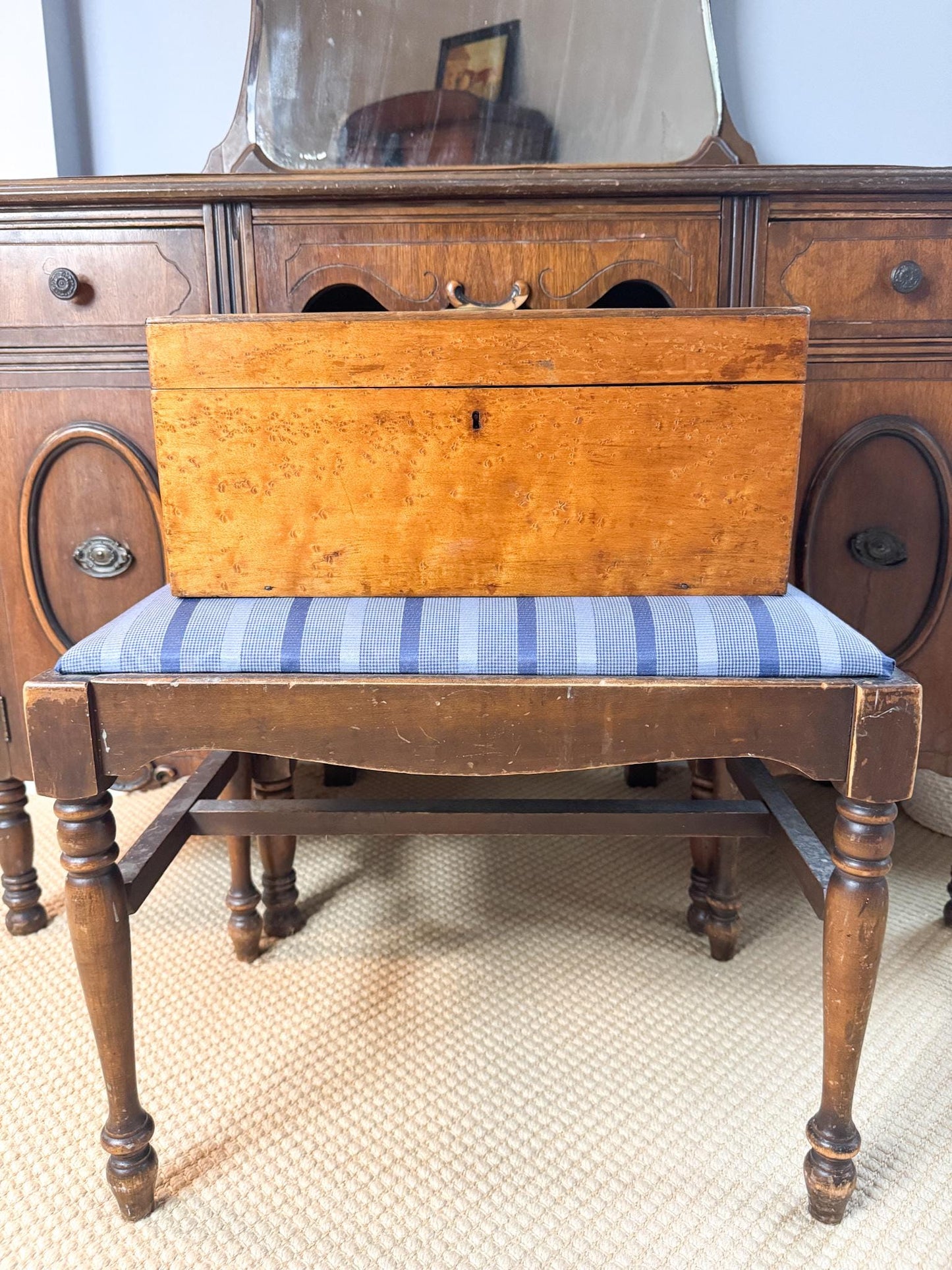 Antique 19th Century Birdseye Maple Lap Desk