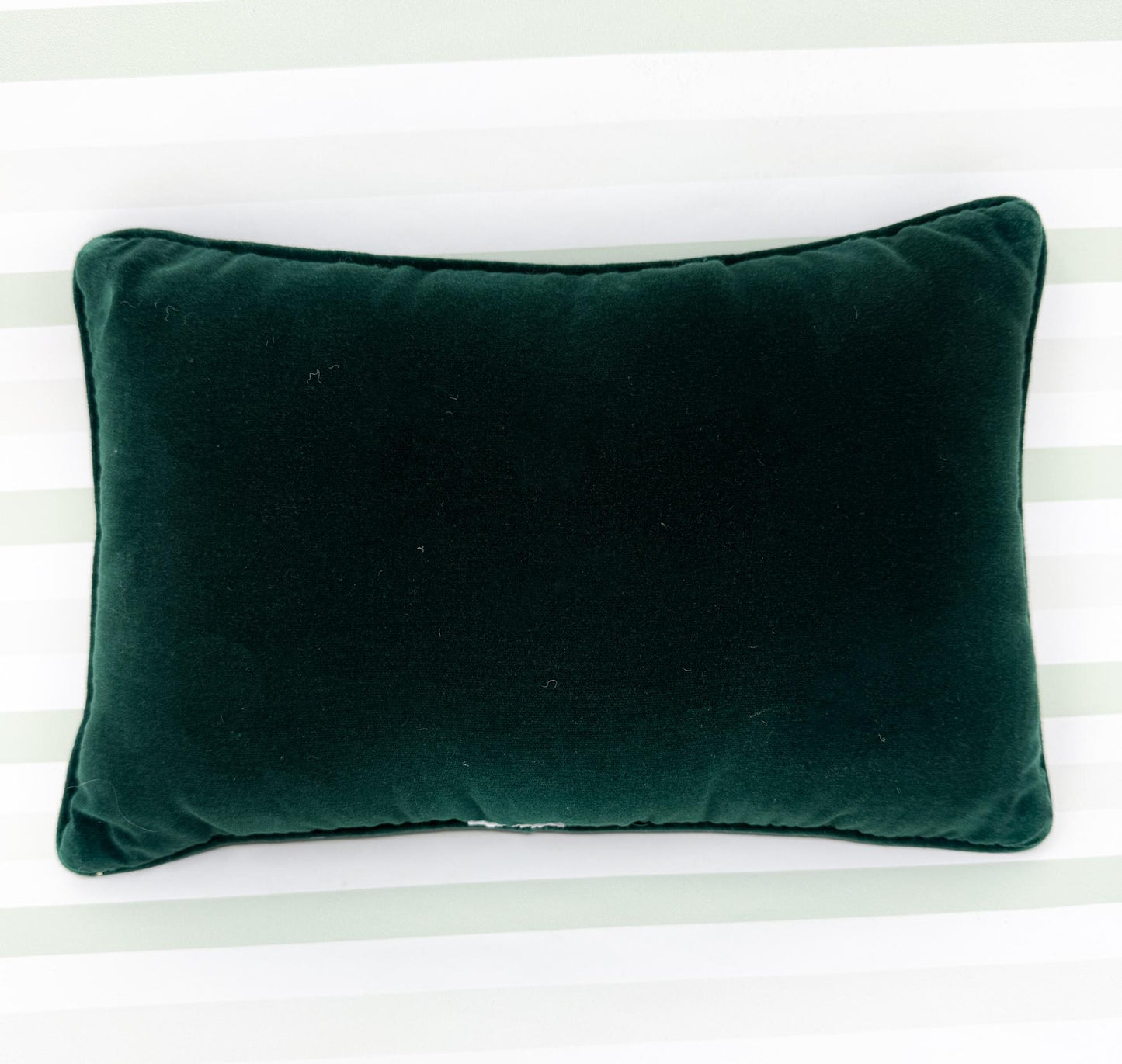 Vintage Christmas Needlepoint Pillow, Meet Me Under The Mistletoe