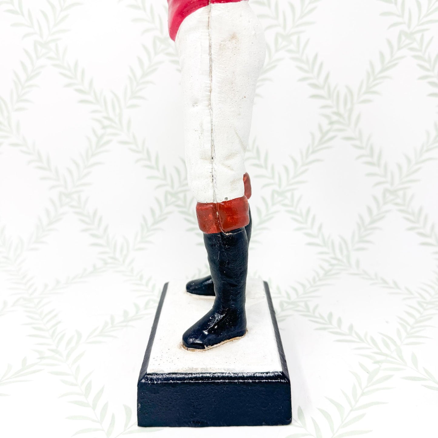 21 Club Style Cast Iron Lawn Jockey Figurine, Red