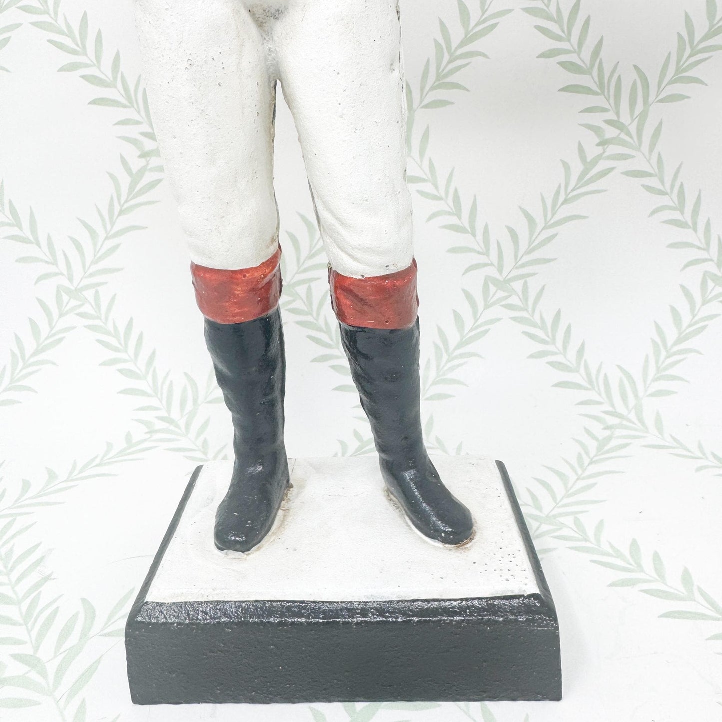 21 Club Style Cast Iron Lawn Jockey Figurine, Red