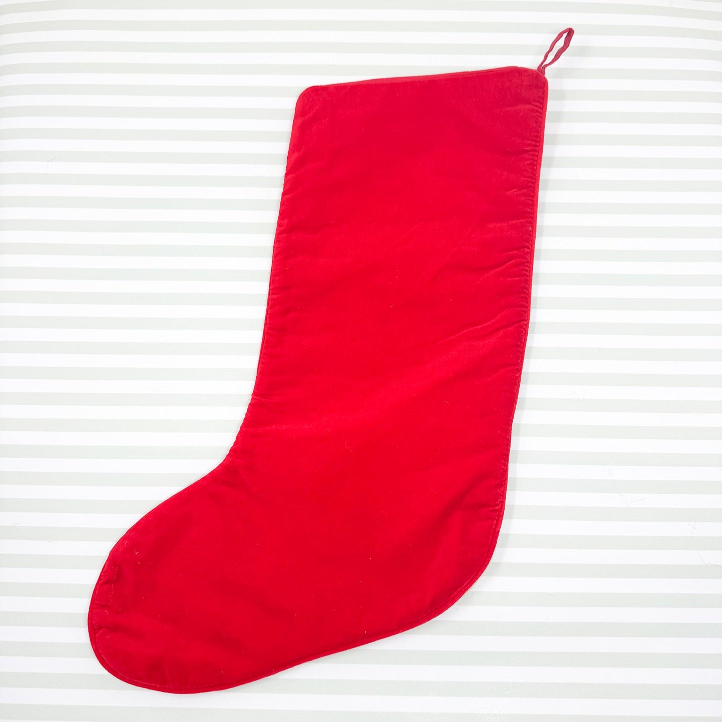 Vintage Needlepoint Christmas Stocking, Santa Claus and Rabbit