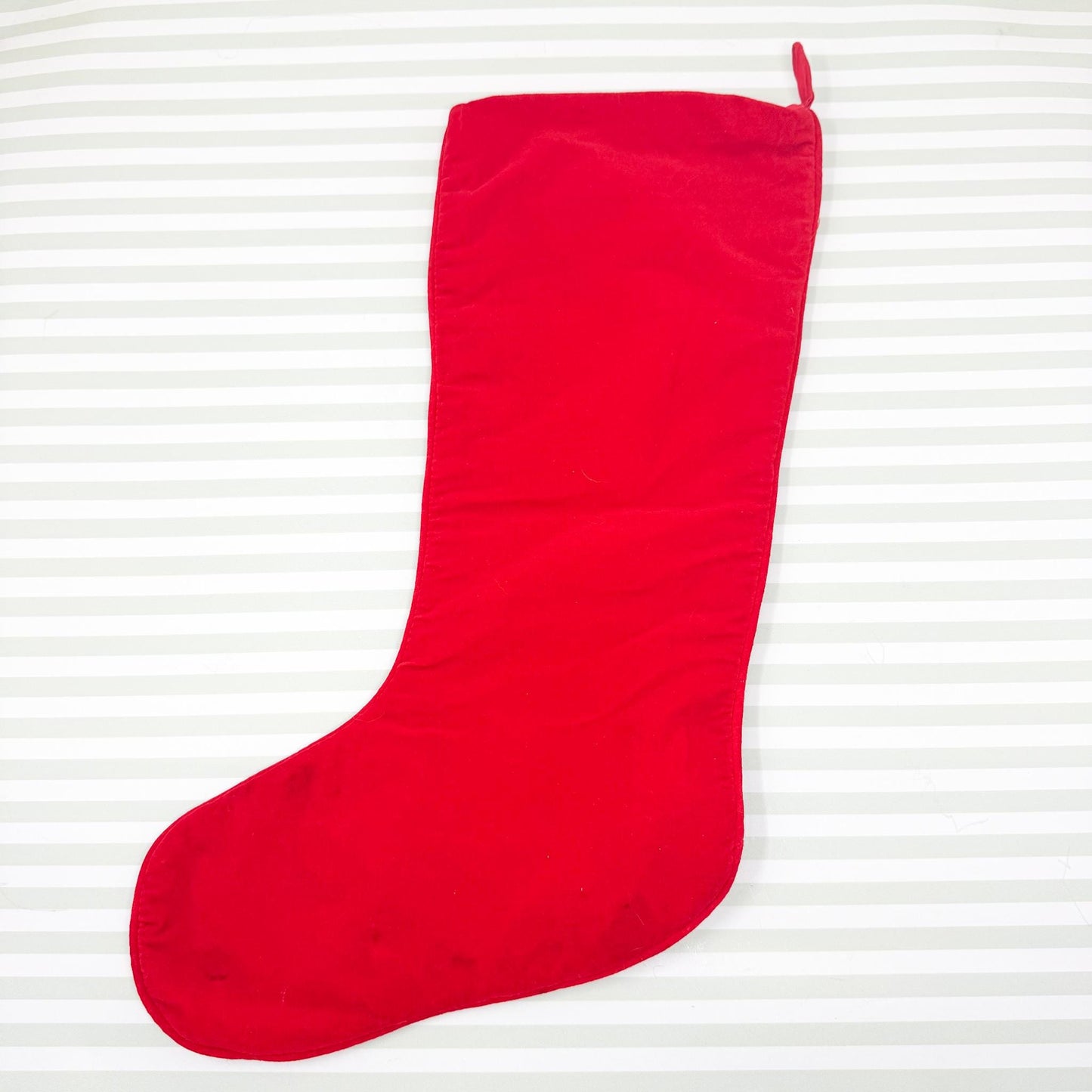 Vintage Needlepoint Christmas Stocking, Holiday Greetings